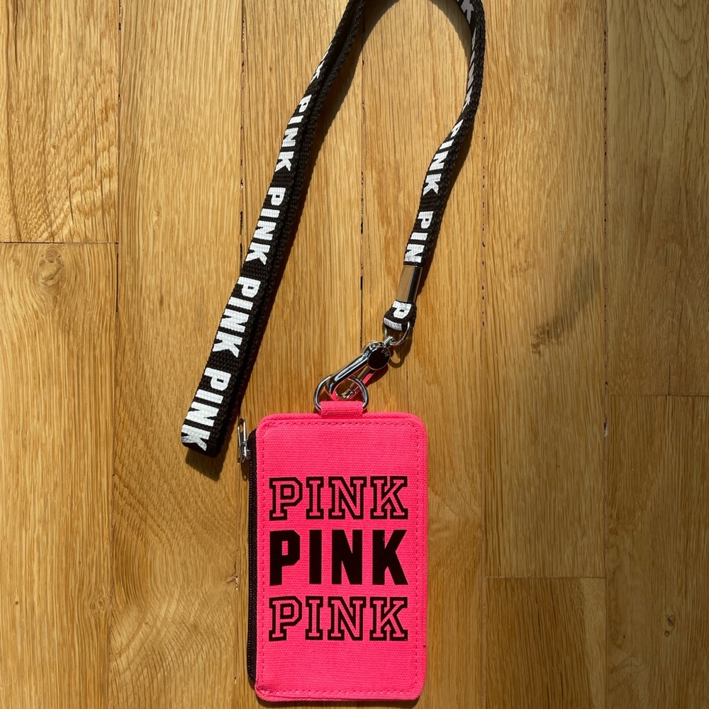 Pink Lanyard Card Wallet
